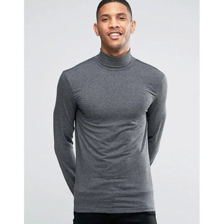 Men’S High Neck Sweater (Dark Grey) - Sweater For Men