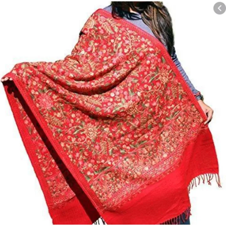 Kashmiri Poshmina Shawl (কাশ্মীরি চাদর)-Heavy Embroidery Work